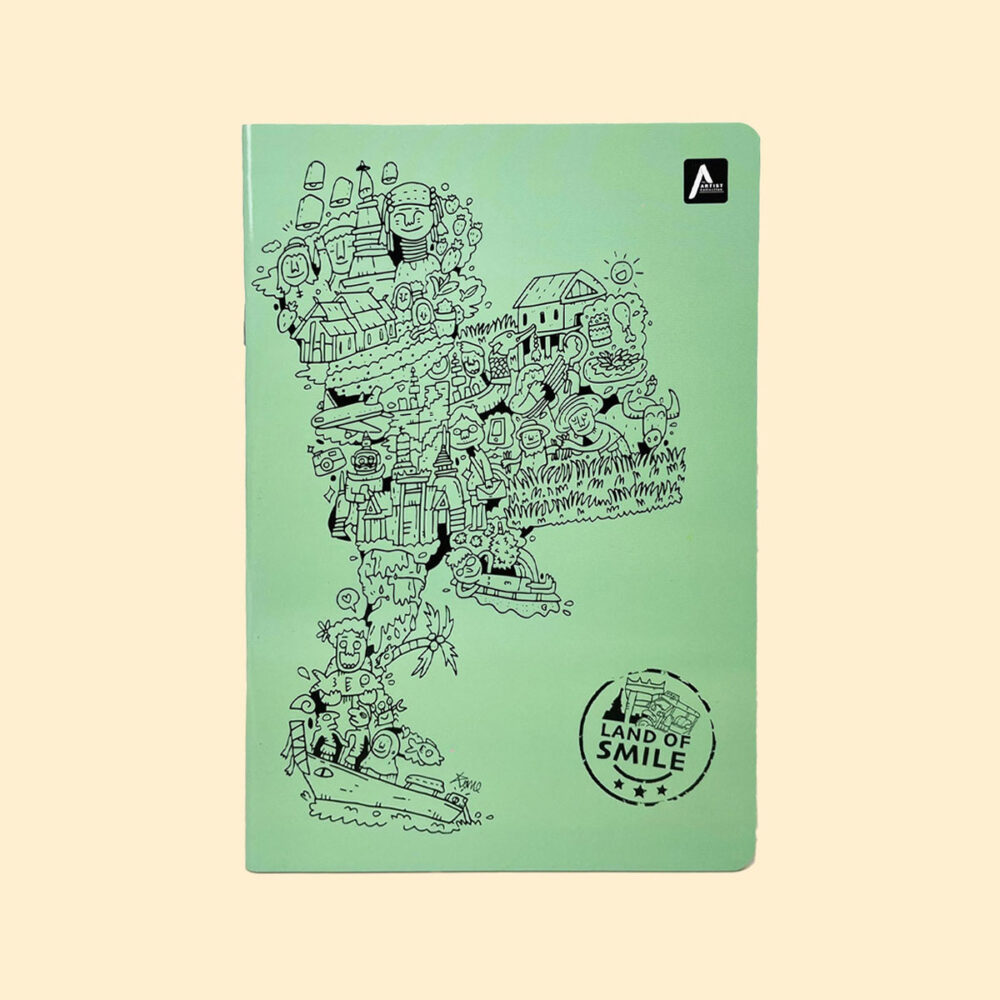 สมุดโน้ต A5 เย็บกลาง Land of Smile (Mint)