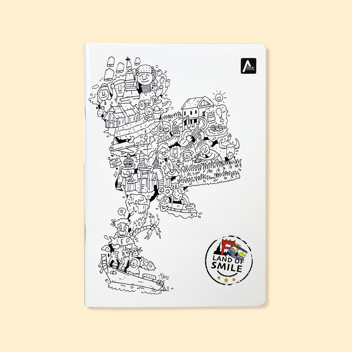 สมุดโน้ต A5 เย็บกลาง Land of Smile (Color)