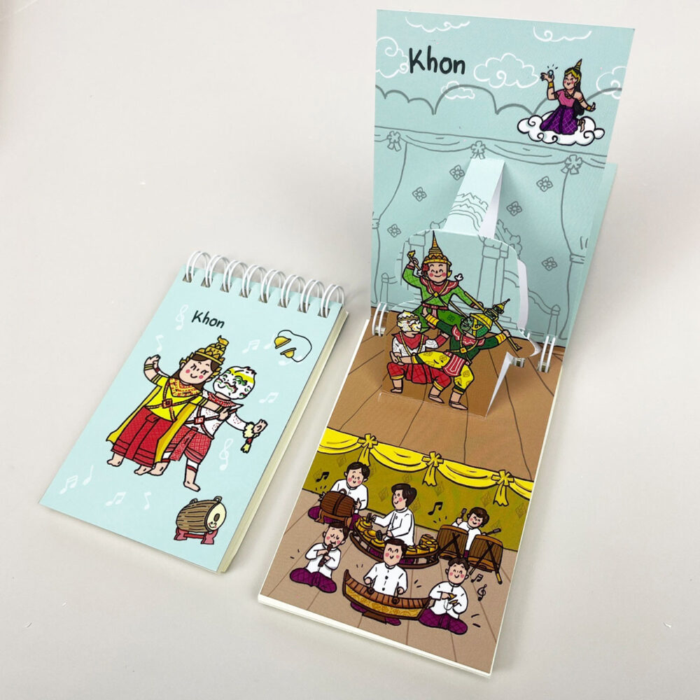 สมุดโน้ต Pop Up Mini Note สันห่วง I Love Thailand โขน - Image 2
