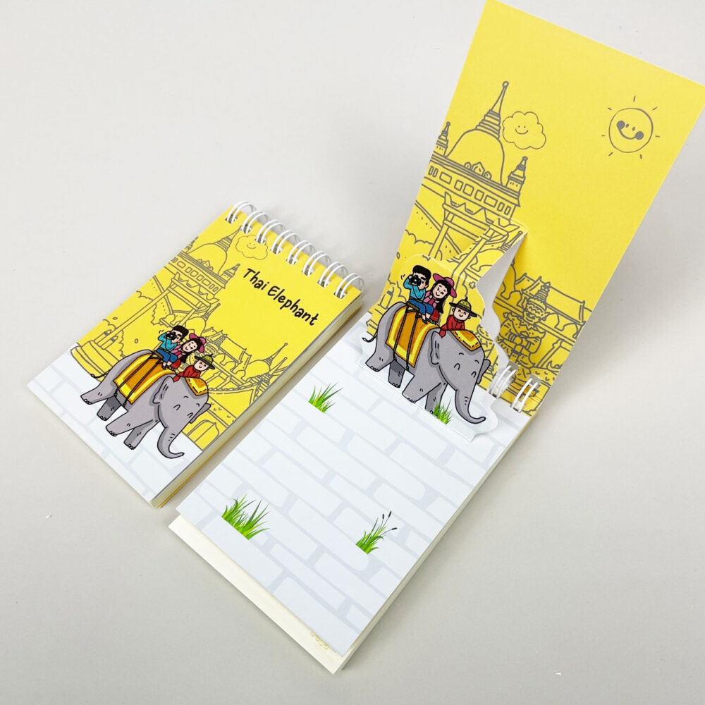 สมุดโน้ต Pop Up Mini Note สันห่วง I Love Thailand ขี่ช้าง - Image 2