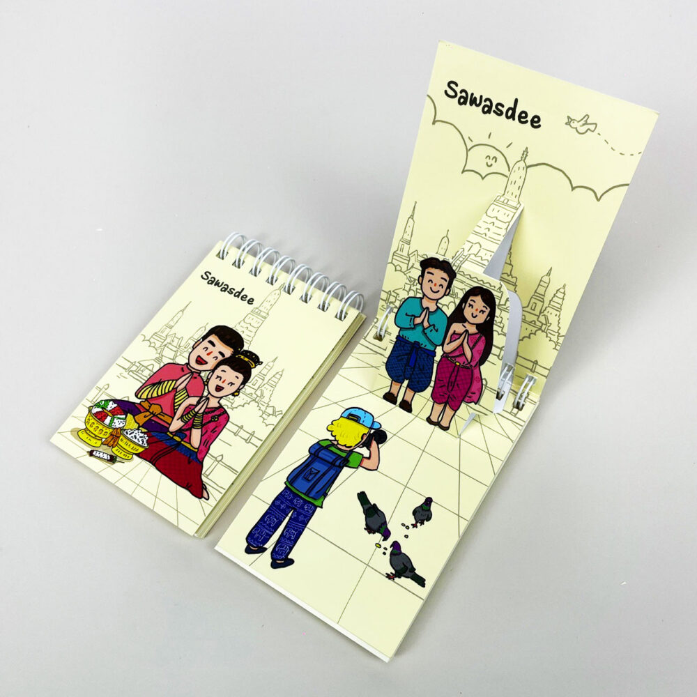 สมุดโน้ต Pop Up Mini Note สันห่วง I Love Thailand สวัสดี - Image 2
