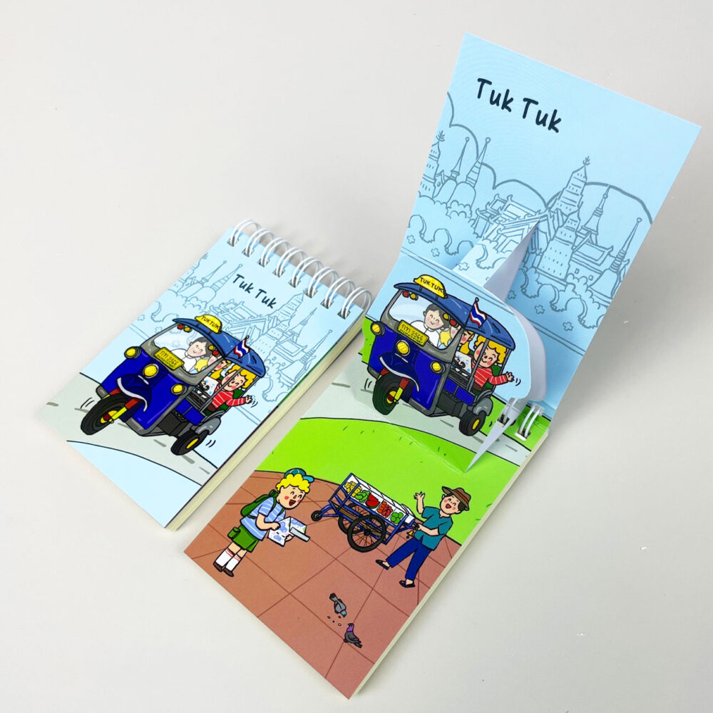 สมุดโน้ต Pop Up Mini Note สันห่วง I Love Thailand ตุ๊กตุ๊ก - Image 2
