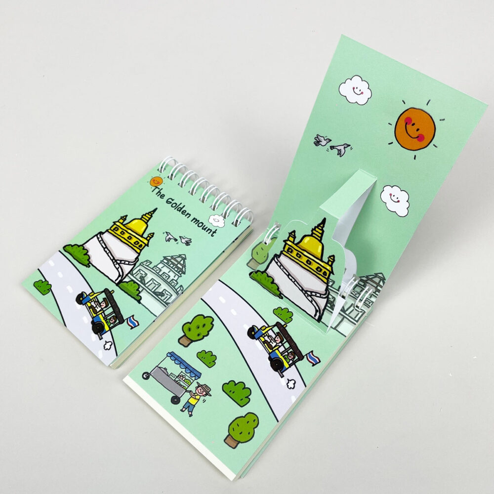 สมุดโน้ต Pop Up Mini Note สันห่วง I Love Thailand ภูเขาทอง - Image 2