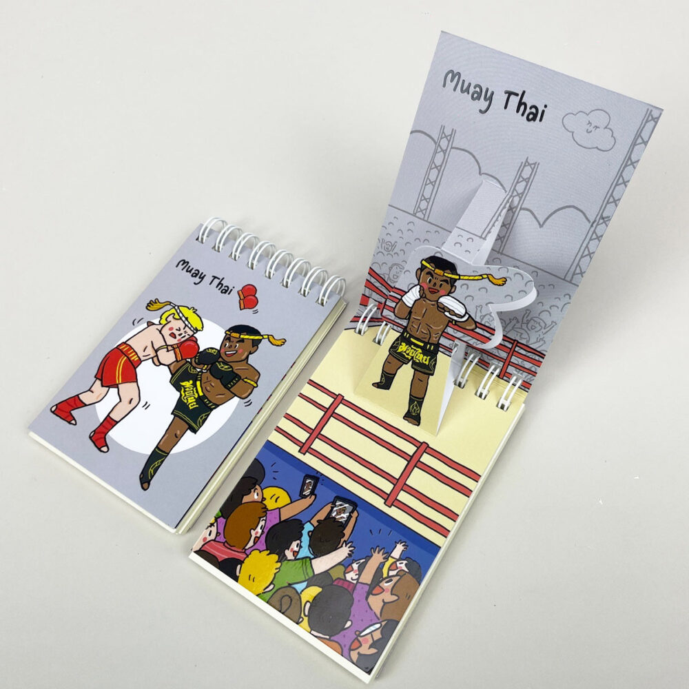 สมุดโน้ต Pop Up Mini Note สันห่วง I Love Thailand มวยไทย - Image 2
