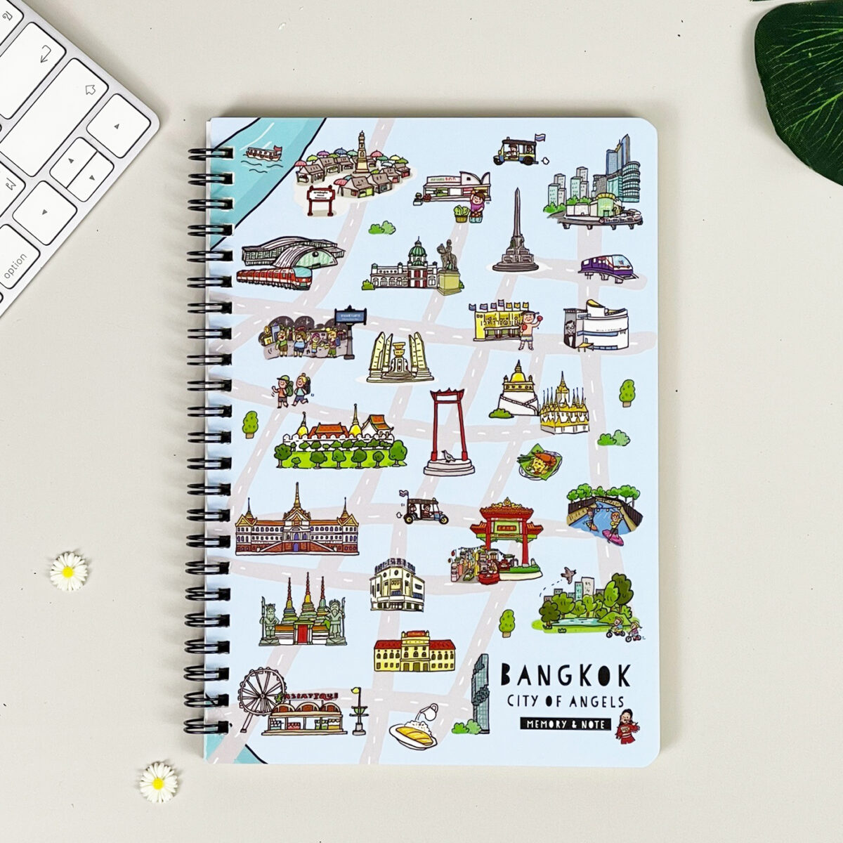 สมุดโน้ต A5 สันห่วง Bangkok City of Angels Street Map (Blue)