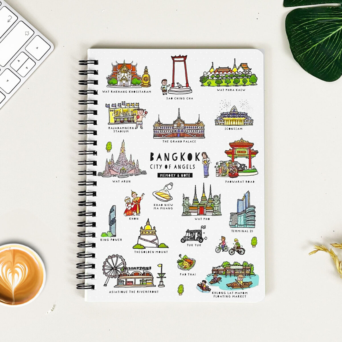 สมุดโน้ต A5 สันห่วง Bangkok City of Angels Landmark (White)