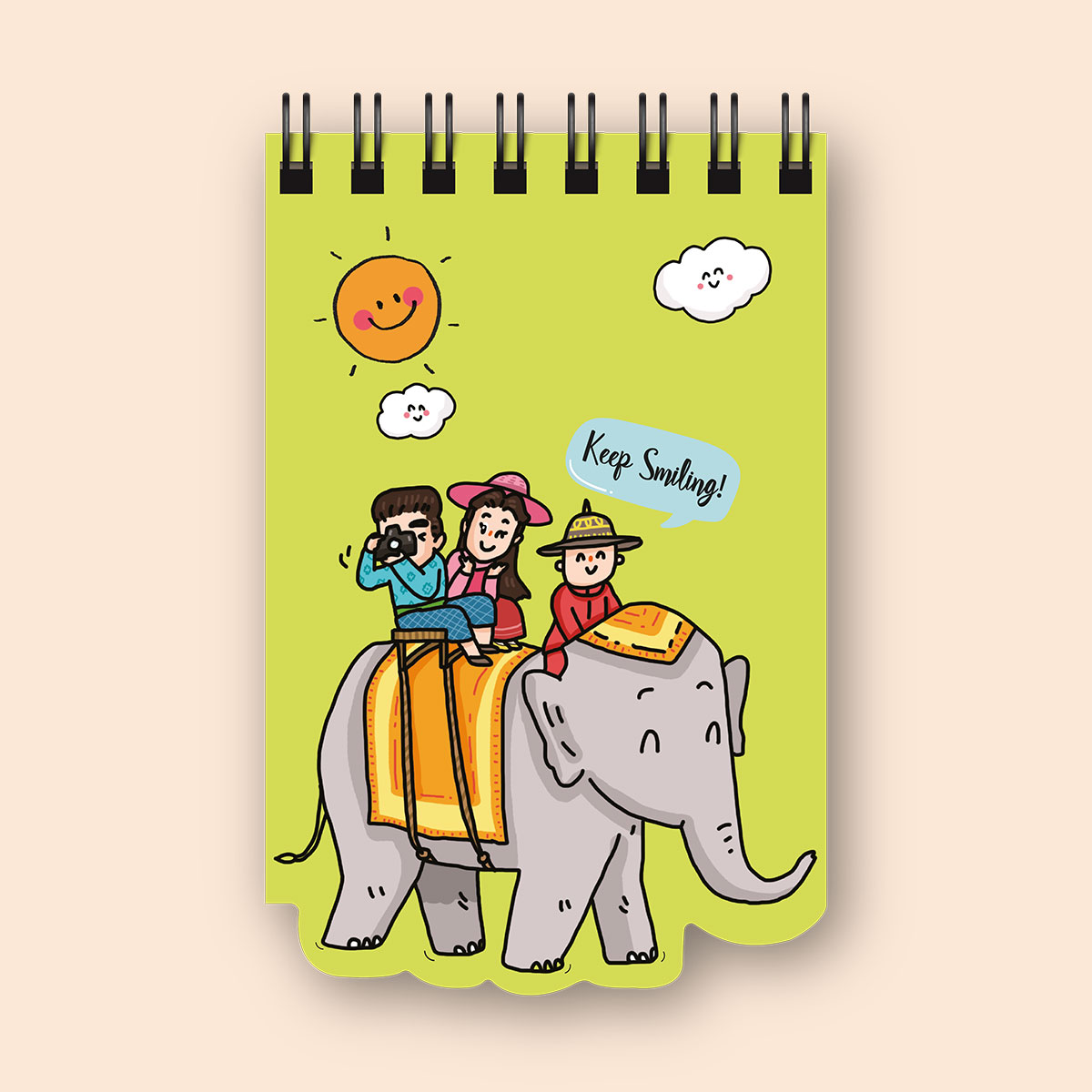 สมุดโน้ต Pursenote สันห่วง ไดคัท Loving Bangkok (ขี่ช้าง)