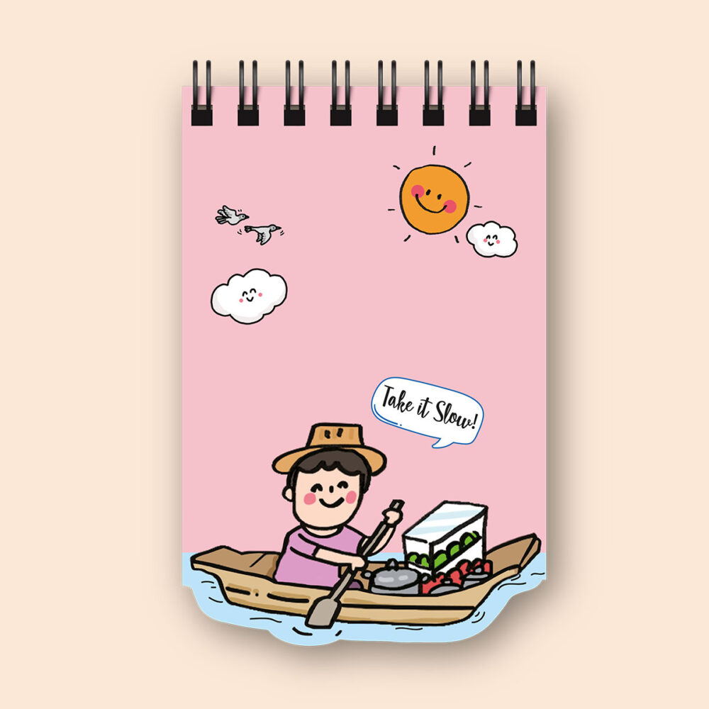 สมุดโน้ต Pursenote สันห่วง ไดคัท Loving Bangkok (พายเรือ)