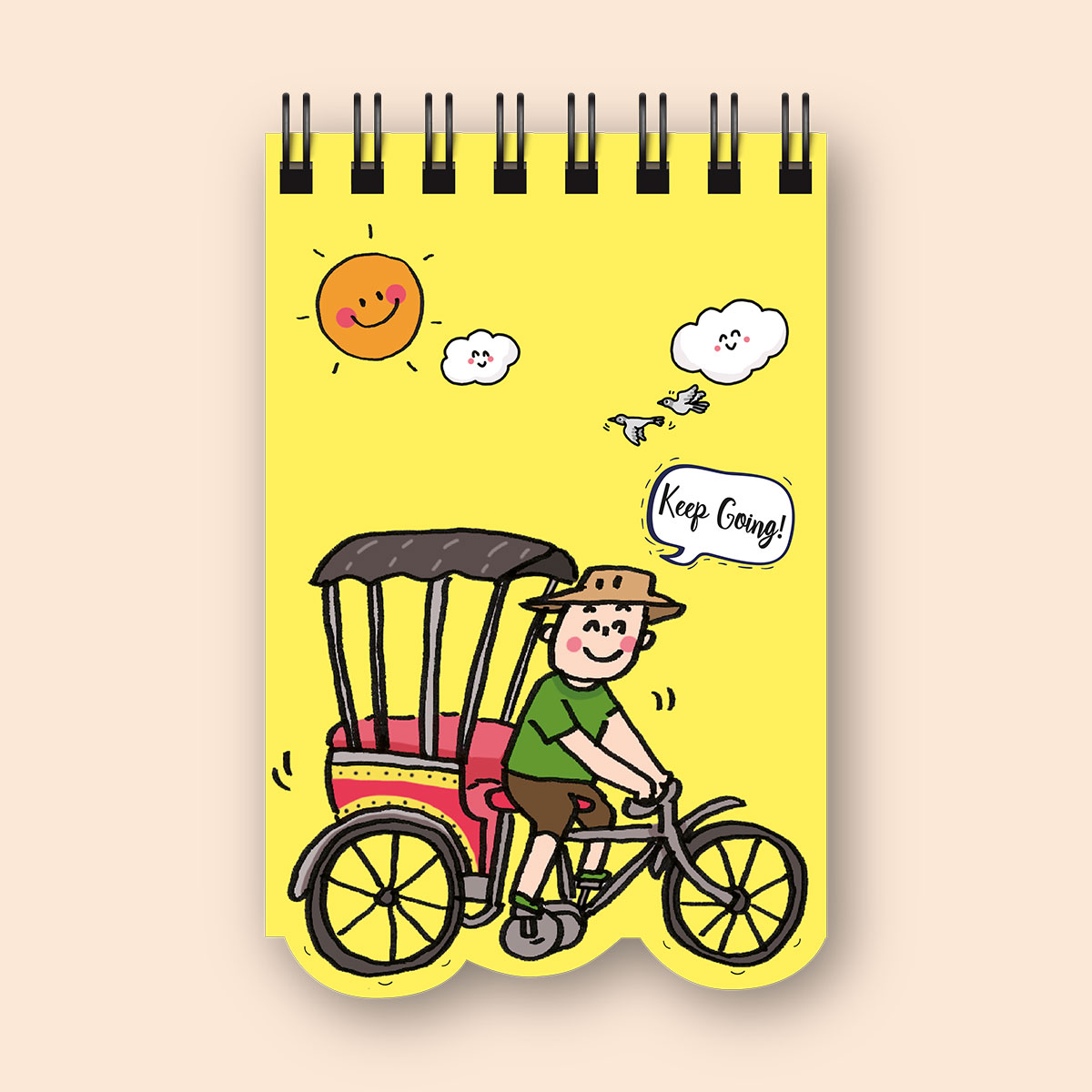 สมุดโน้ต Pursenote สันห่วง ไดคัท Loving Bangkok (สามล้อ)
