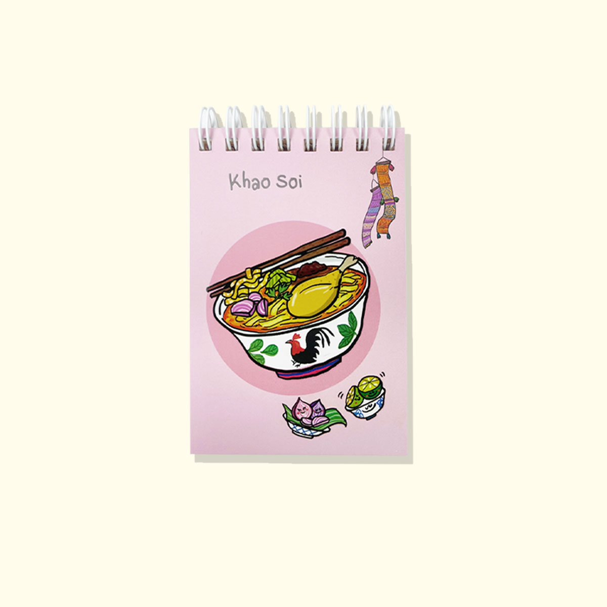 สมุดโน้ต Pop Up Mini Note สันห่วง I Love Thailand ข้าวซอย