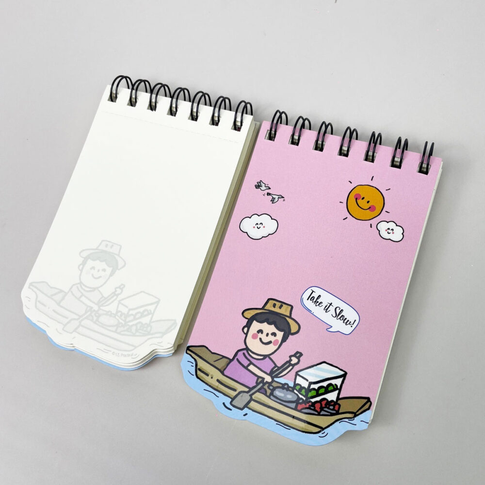 สมุดโน้ต Pursenote สันห่วง ไดคัท Loving Bangkok (พายเรือ) - Image 4
