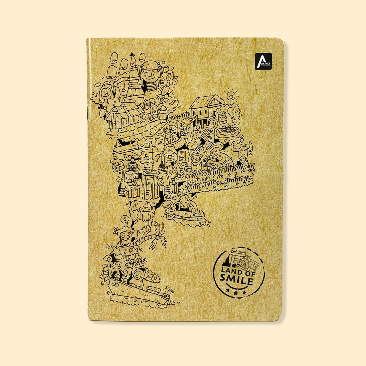 สมุดโน้ต A5 เย็บกลาง Land of Smile (Kraft)