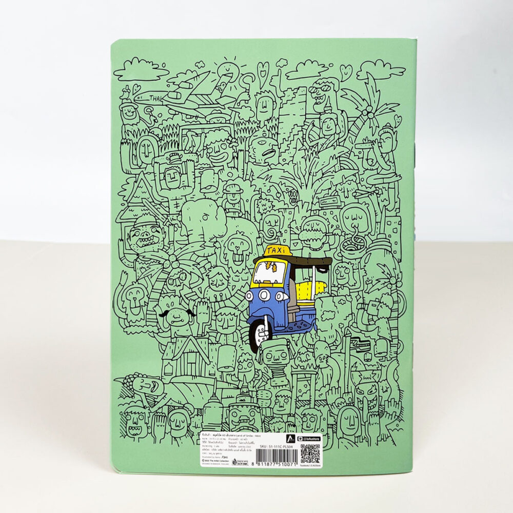 สมุดโน้ต A5 เย็บกลาง Land of Smile (Mint) - Image 5
